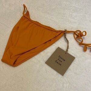 NWT Stone Fox Swim Orange River String Scrunch Bikini Bottom Large